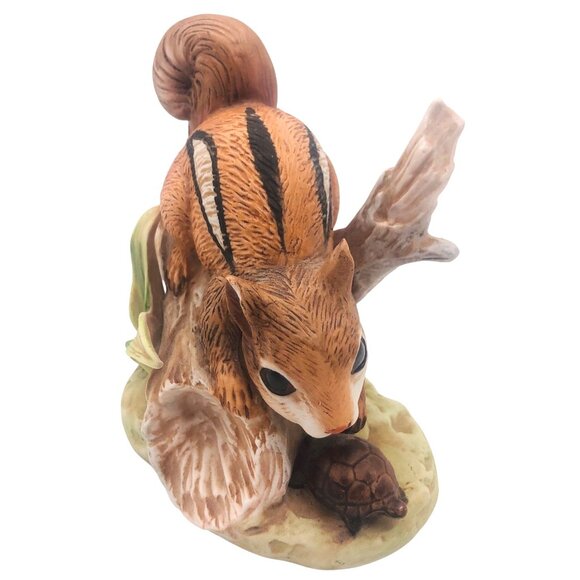 Vtg Homco Woodland Friends Chipmunk & Turtle Ceramic Hand Painted Figurine 8882 - Picture 2 of 11